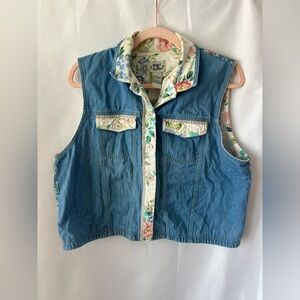 Women’s Vintage KORET CITY BLUES Tropical Jean Crop Vest
